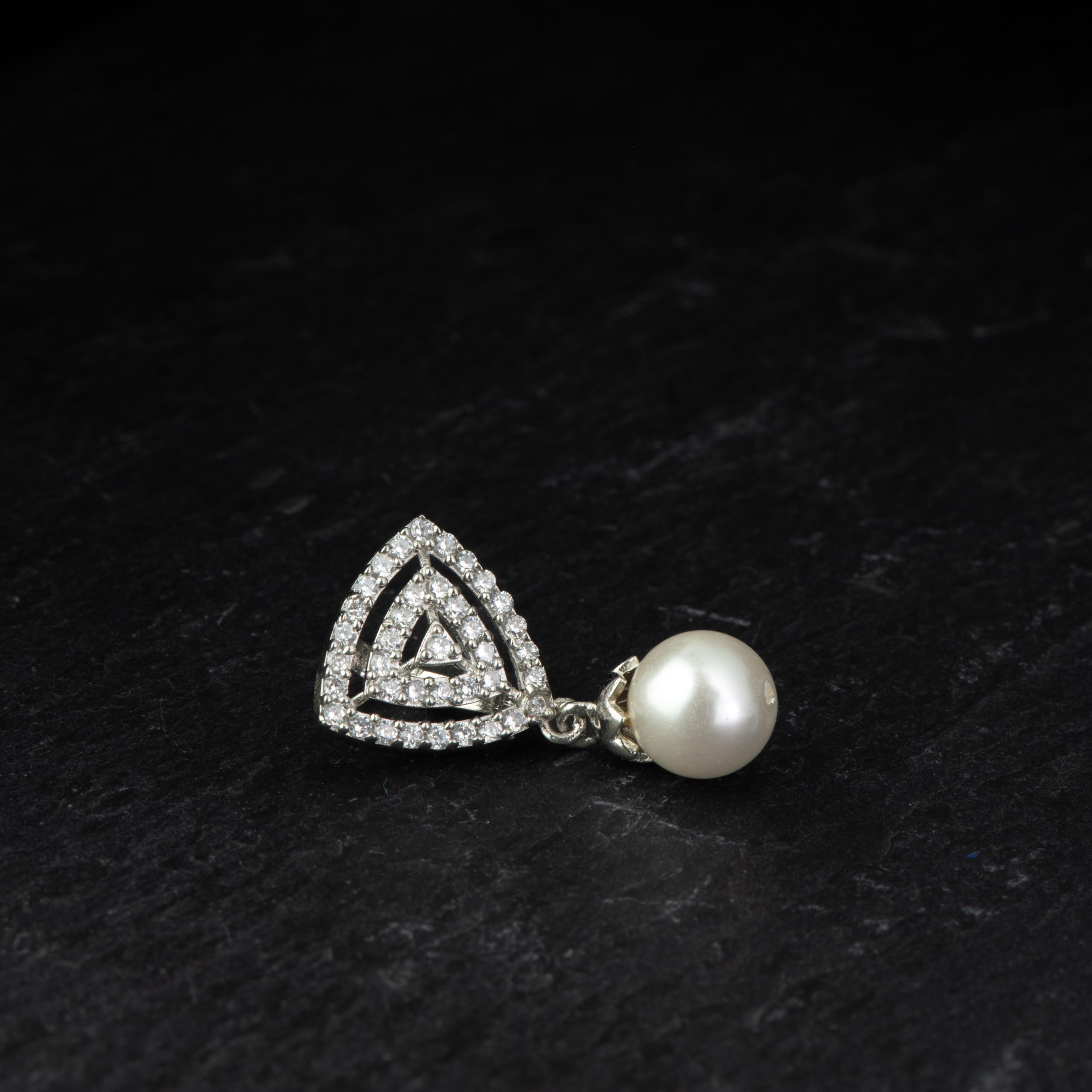 Modish Triangle Pearl Pendant