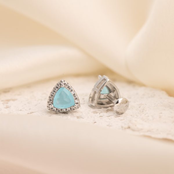 Aqua Trillium Spark Studs