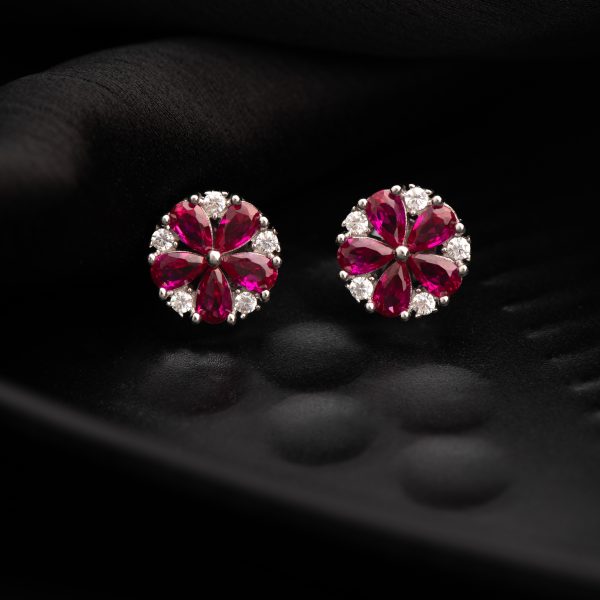 Bloom Petal Radiance Ruby Studs