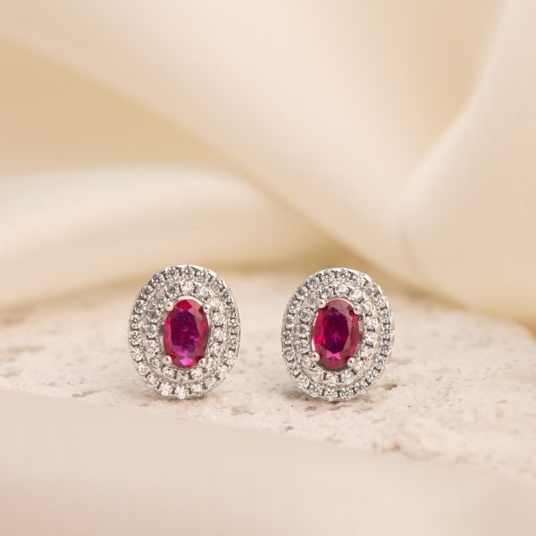 Classic Ruby Halo Studs