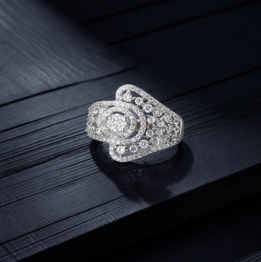 Contemporary Halo Statement Ring - cg 1