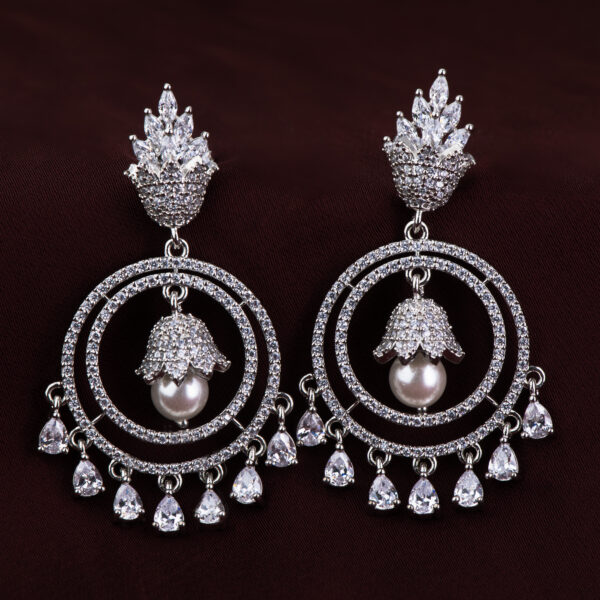 Crystal Bloom Fan Drop Earrings