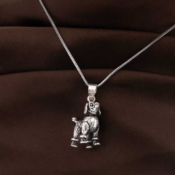 Cute Dog Oxidised Pendant Charm