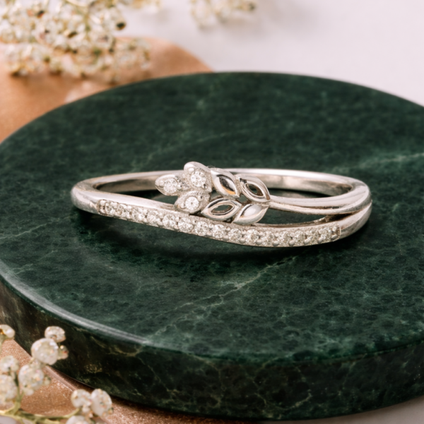 Delicate Leaf Embrace Ring