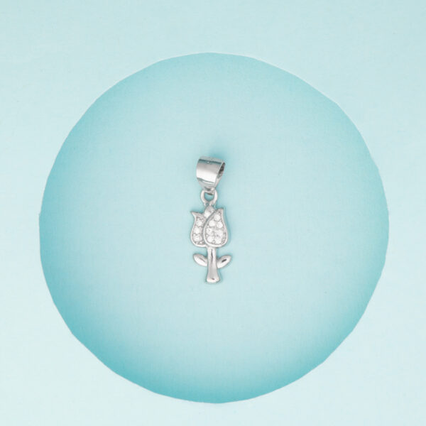 Diamond Rose Pendant Charm