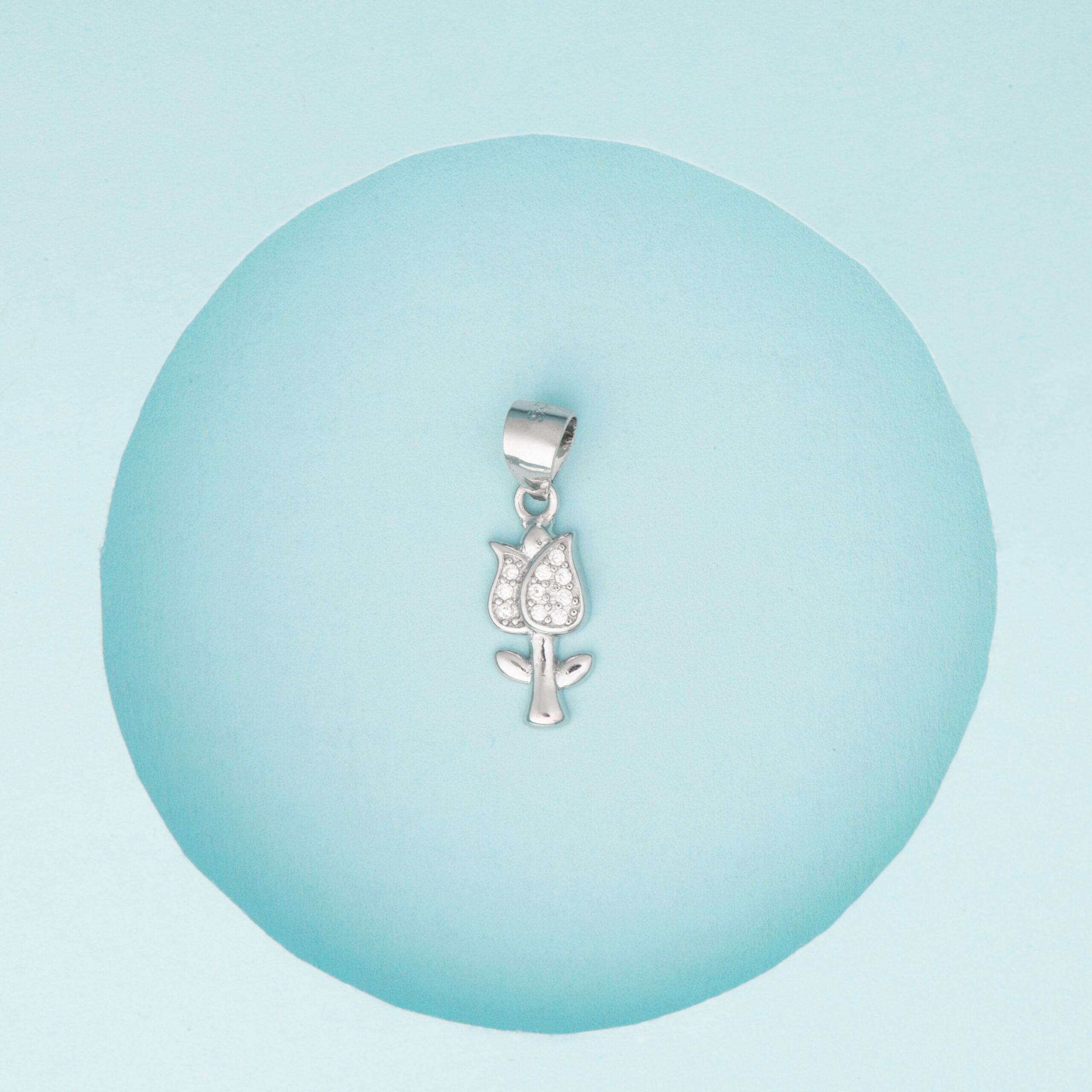 Diamond Rose Pendant Charm