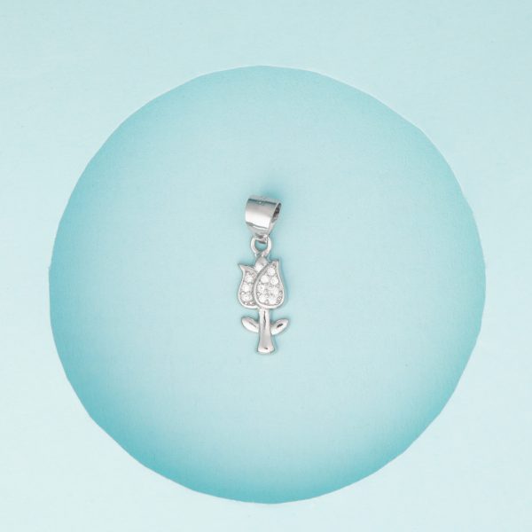 Diamond Rose Pendant Charm