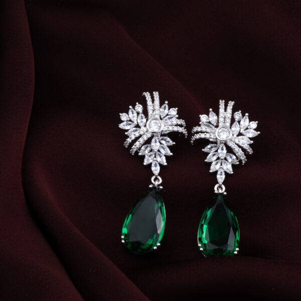 Emerald Bloom Regal Drop Earrings
