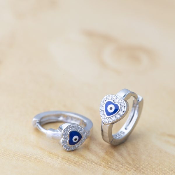 Evil Eye Classic Heart Earrings