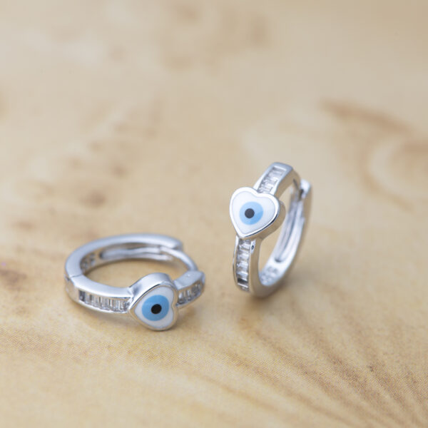 Evil Eye Guard Hoop Delicate Earrings
