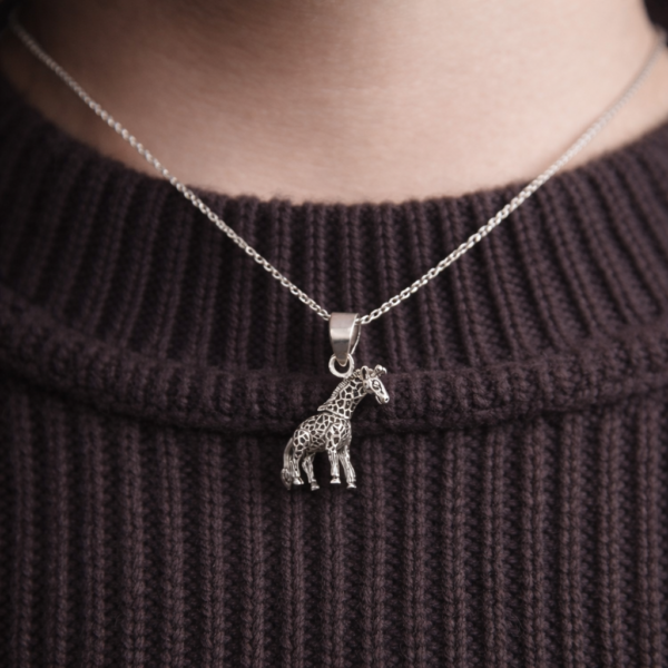 Giraffe Oxidised Pendant Charm