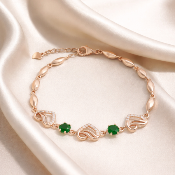 Gold & Emerald Love Bracelet