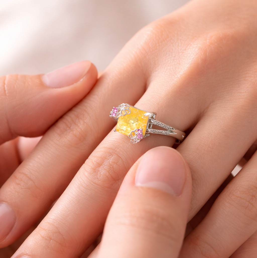 Golden Flutter Radiance Ring - cg 1