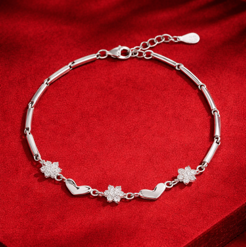 Heart Blossom Chain Bracelet - cg