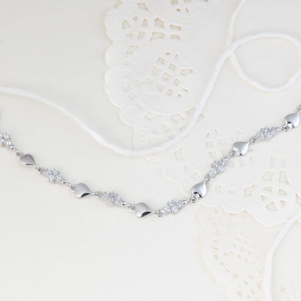 Heart Silver Chain Bracelet