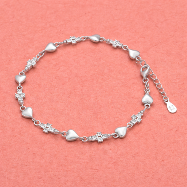 Heart Silver Chain Bracelet