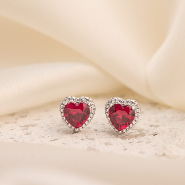 Lover's Paradise - Ruby Heart Studs