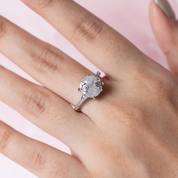 Moonlit Rose Halo Ring