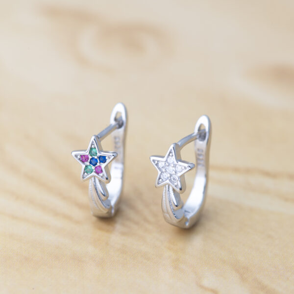 Multi-color Floral Hoop Earrings