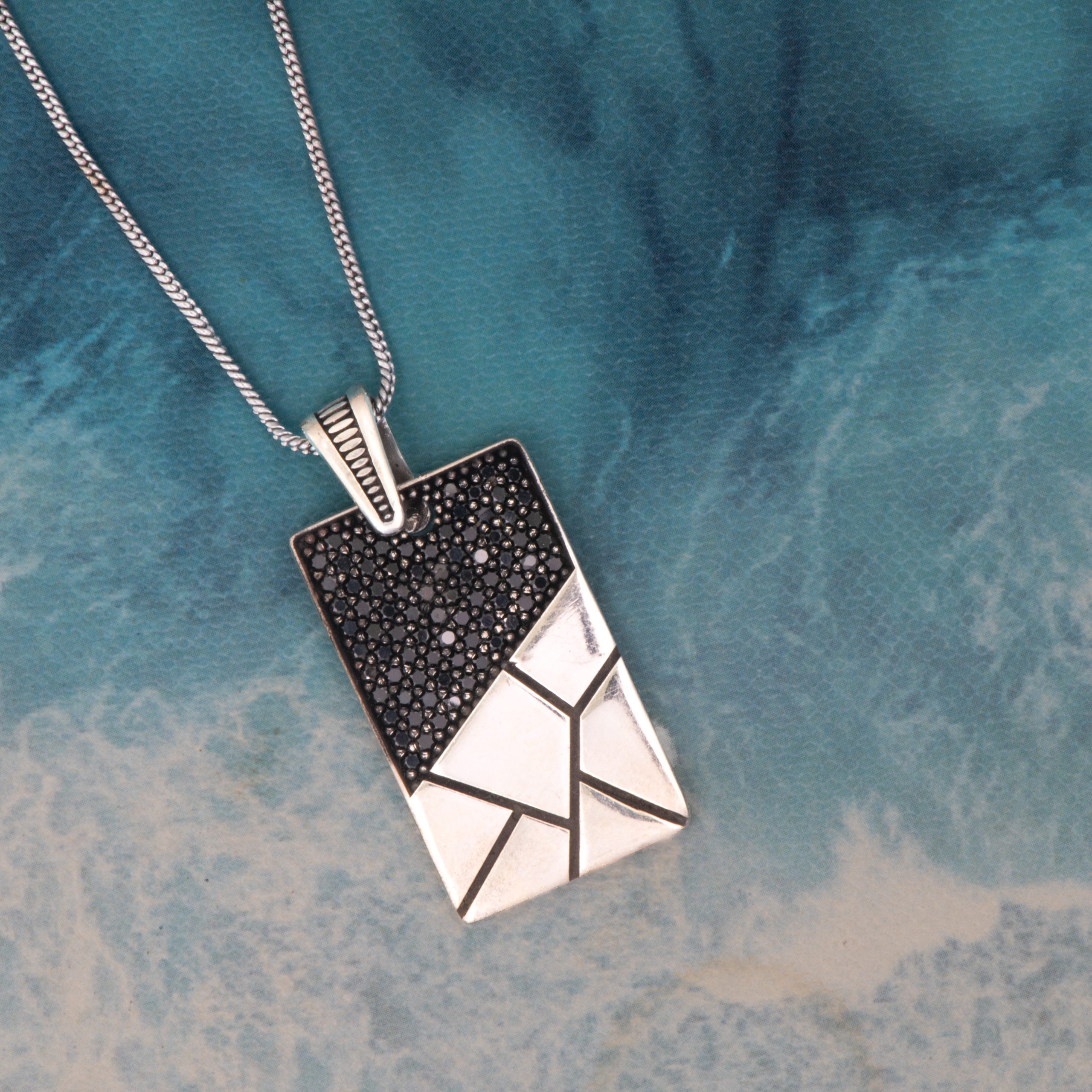 Obsidian Mosaic Pendant Charm