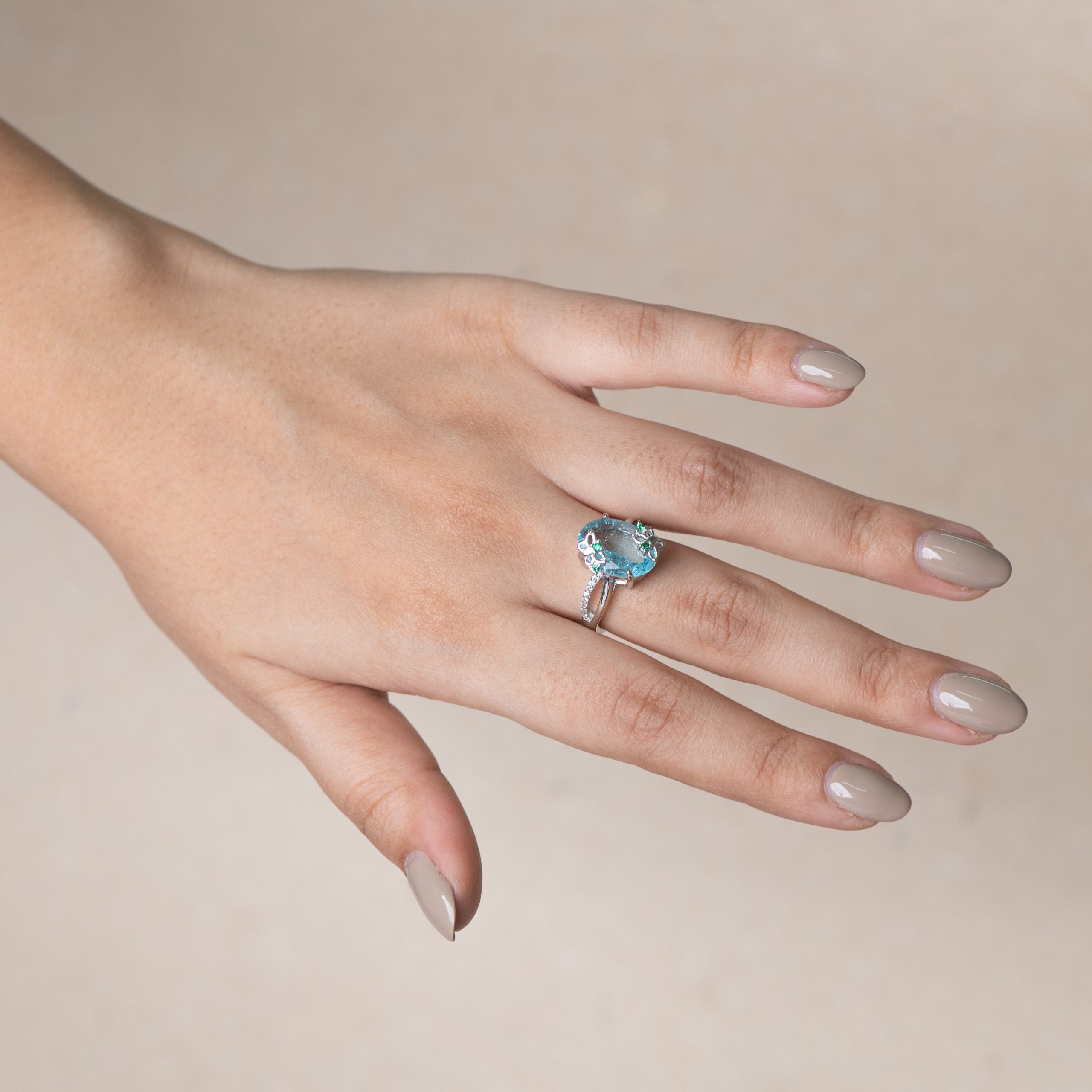 Ocean Blue Bloom Grace Ring