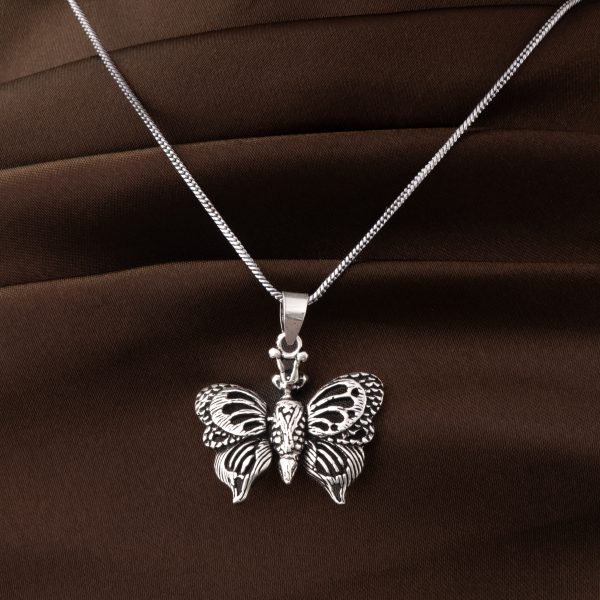 Oxidised Butterfly Pendant Charm