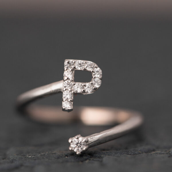 "P" Open Ring