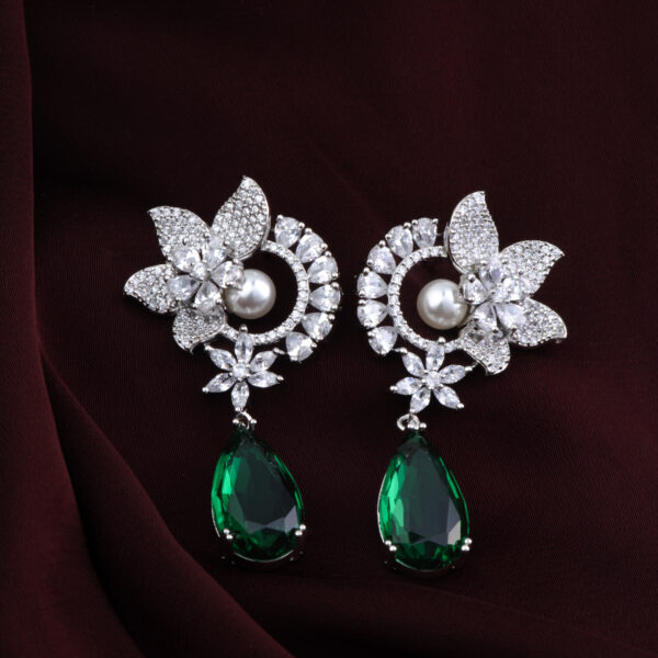 Pearl Garden Circle Drop Earrings