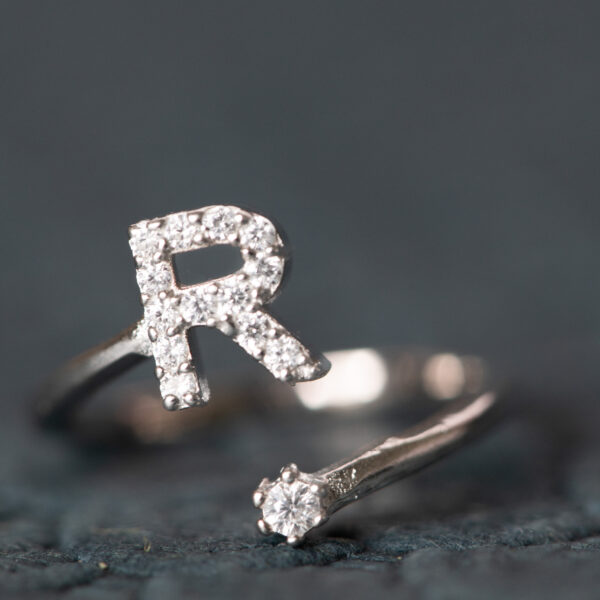 "R" Open Ring