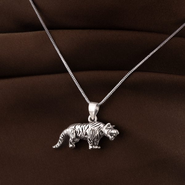 Roaring Stripes Tiger Pendant Charm