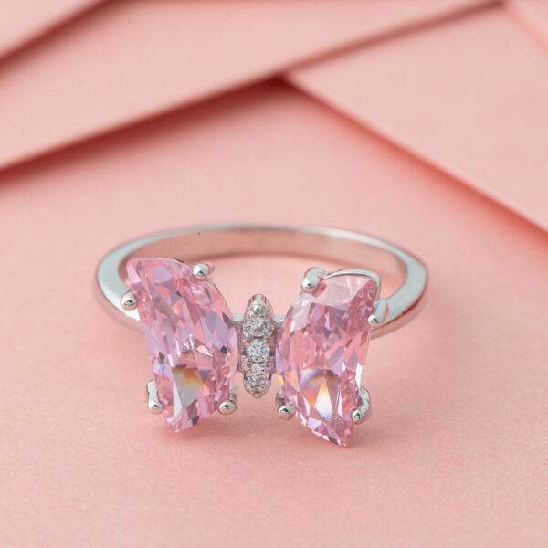 Rose Pink Butterfly Ring