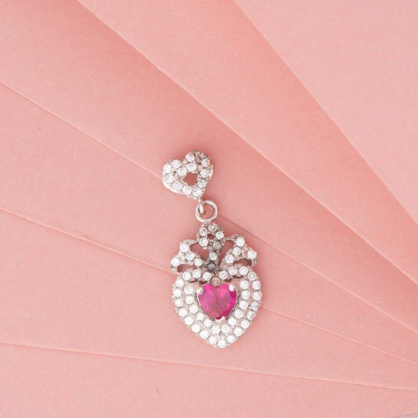 Ruby Heart Pendant Charm