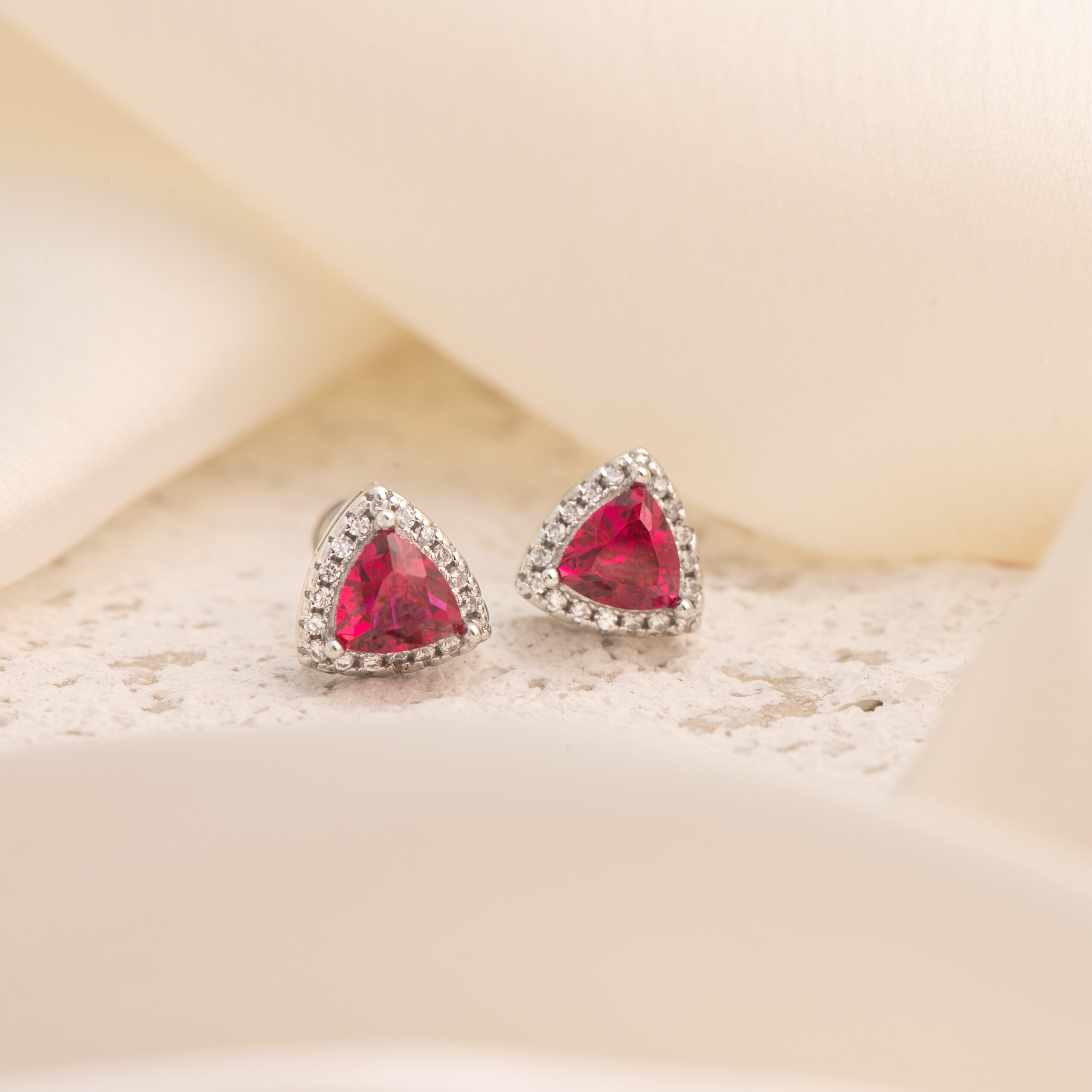 Ruby Trillium Spark Studs