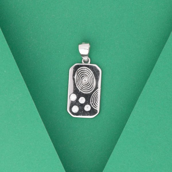 Sand Printed Silver Pendant Charm