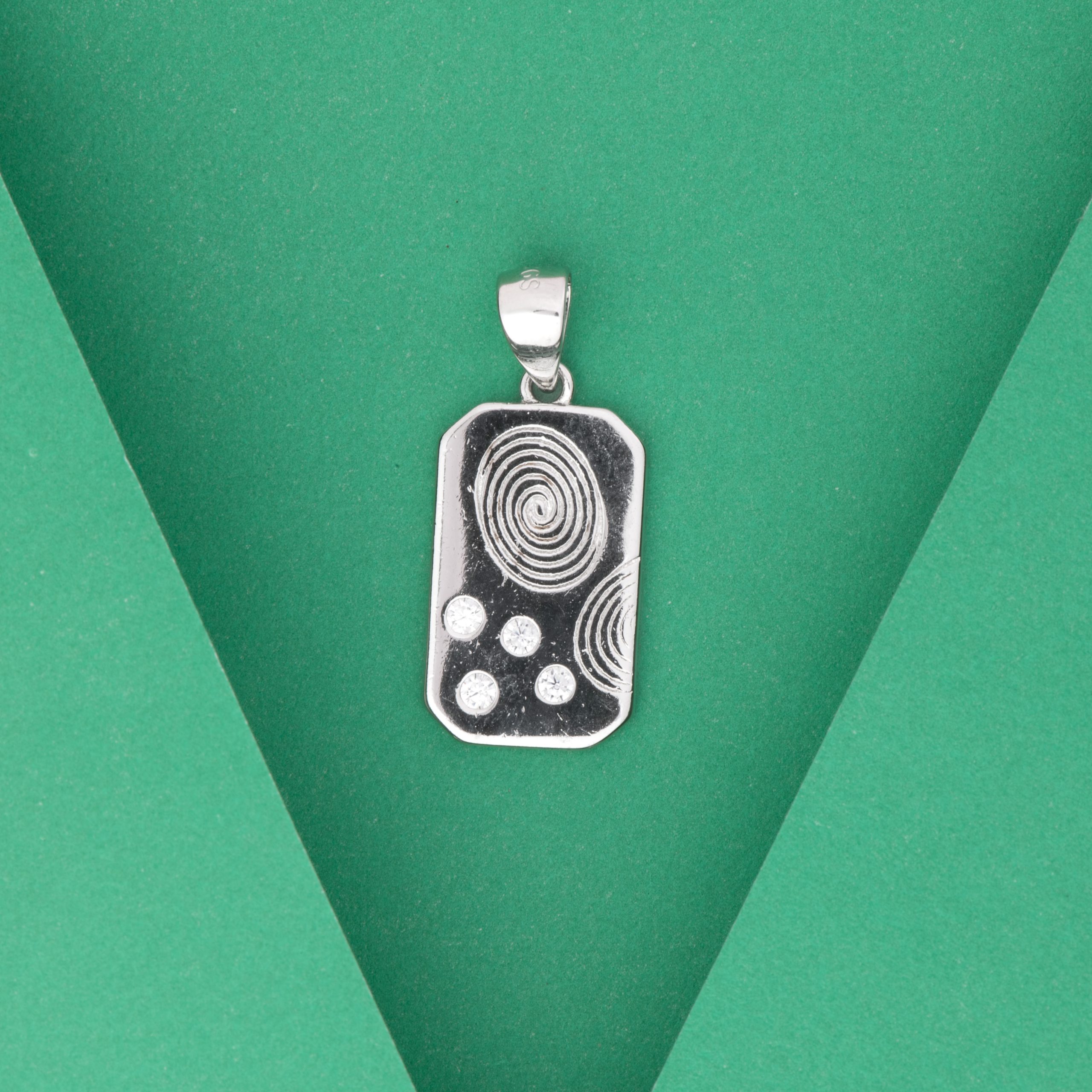 Sand Printed Silver Pendant Charm