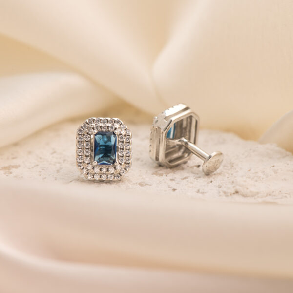 Sapphire Cut Halo Radiance Studs