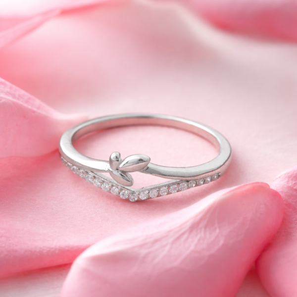 Soft Bloom Chevron Ring