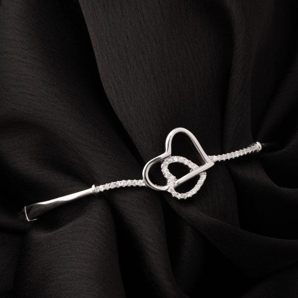Two Hearts Silver Bracelet