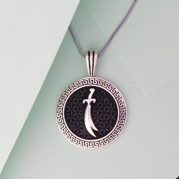 Warrior Blade Circle Pendant Charm