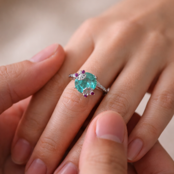 Young Emerald Halo Ring